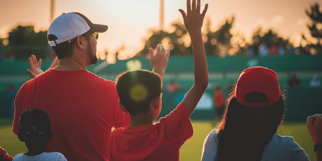 Parents/Caregivers cheering for youth athletes